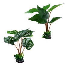 Decoración planta artificial - hoja ancha verde